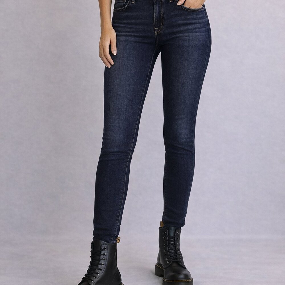 7 For All Mankind Dark Wash Skinny Jeans Premium Denim Sz 27